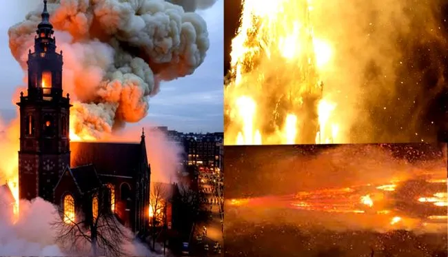 Ashes in the City of Canals: A Historic Church Burns on a ‘Defiant’ Amsterdam New Year Ashes
